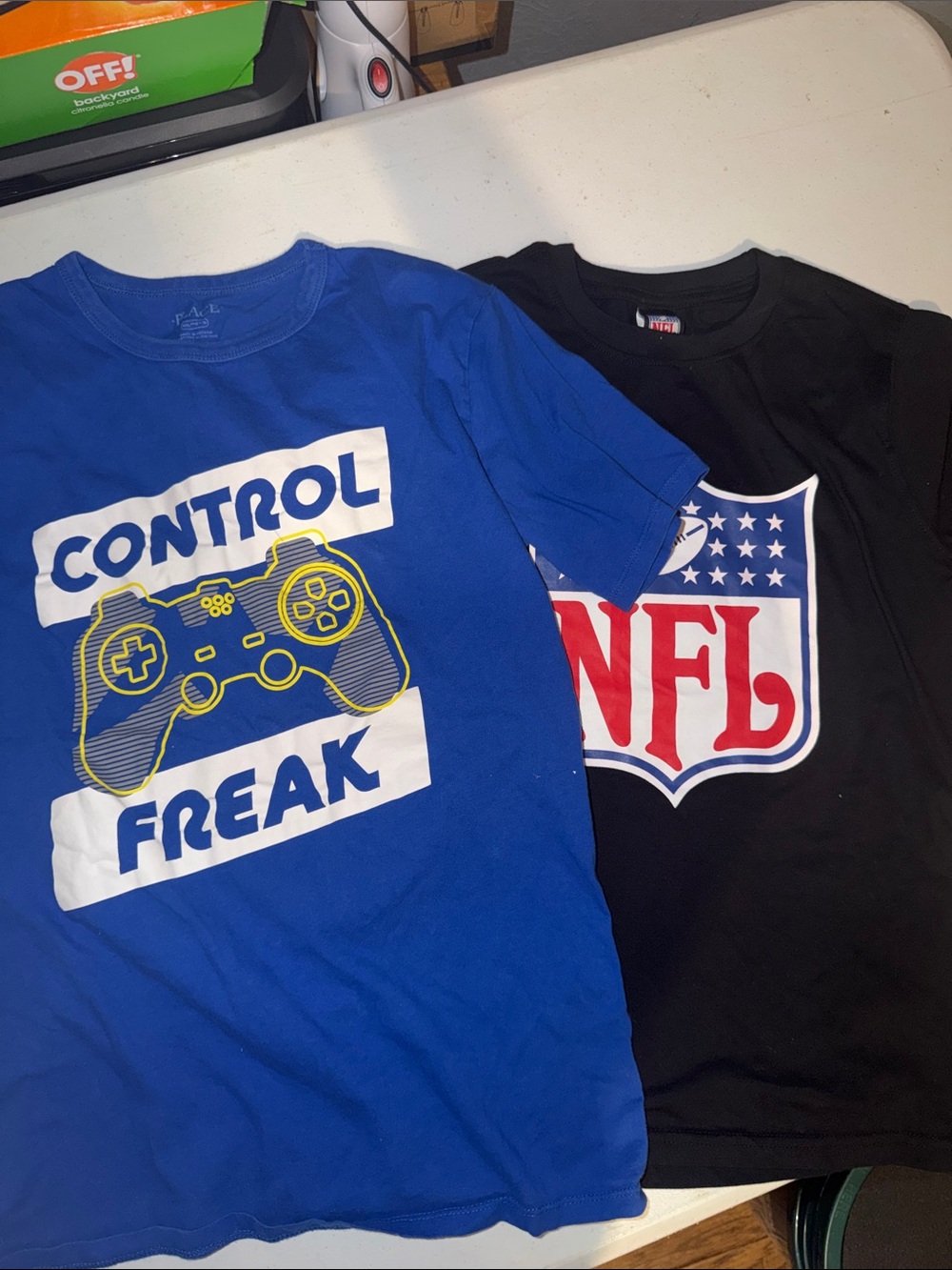 NFL Blue Control Freak Gamer T-Shirt with Yellow Graphic